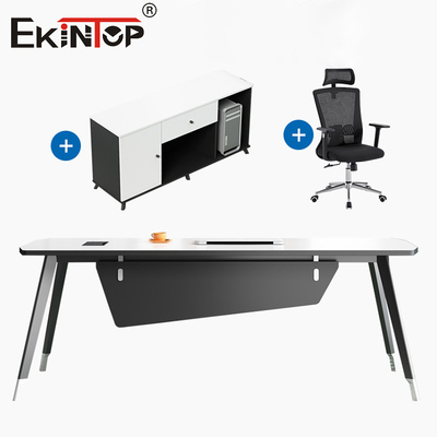 Furnitur Kantor Modern Meja Kantor Bisnis dengan Set Meja Lemari Sisi