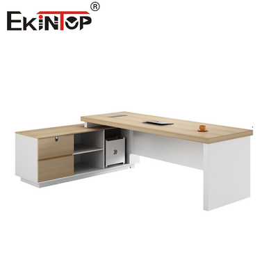Meja Kantor Gaya Kayu Padat Bentuk L Semua Meja Modern Kustomisasi Ruang Kantor