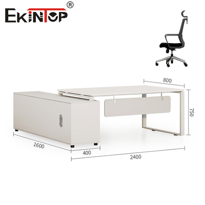 Meja Kantor Putih Custom dengan Desain Khusus Gaya Minimalis Meja Modern