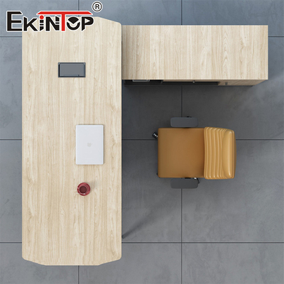 Desain Baru Meja Kantor Bentuk L Kaki Logam Meja Eksekutif Dengan Laci