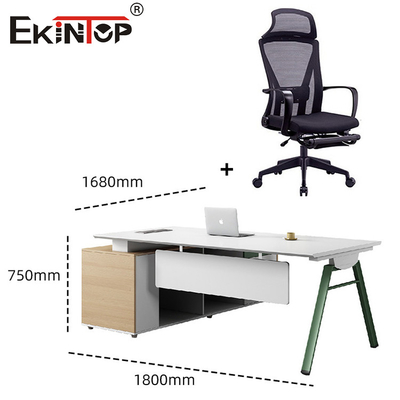 Kualitas tinggi berbentuk L Kantor Eksekutif Meja furnitur Pemasok Meja Custom Made
