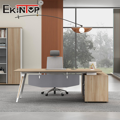 Meja Kantor Modern Desain Bentuk L Gaya Kontemporer Meja Custom Made