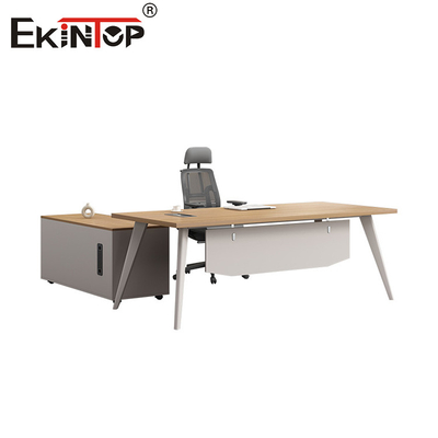 Meja Kantor Modern Desain Bentuk L Gaya Kontemporer Meja Custom Made