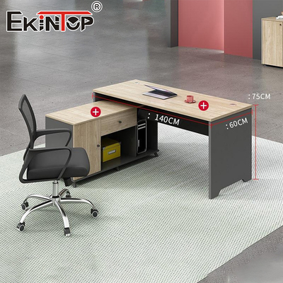 Bahan Walnut Staff Meja Gaya Industri Meja Kantor Meja Modular
