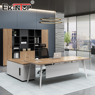 Meja Komputer Kantor Bentuk L Modern Meja Modular Meja Manajer Eksekutif