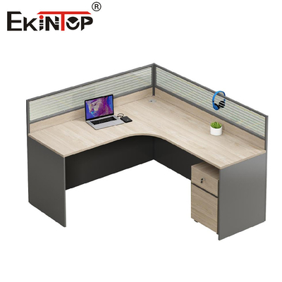 Kayu Padat Perabot Kantor Modern Meja Kantor Bentuk L Meja Meja Kecil