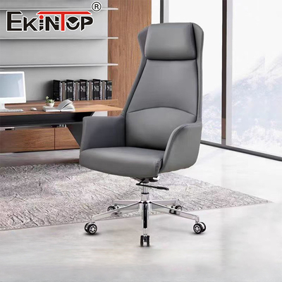 Kursi Eksekutif Kulit Perabotan Gaya Modern Roda Kursi Kantor Komersial