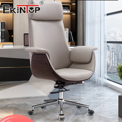 Kursi kantor kulit putih punggung tinggi gaya modern kursi meja kantor rumah