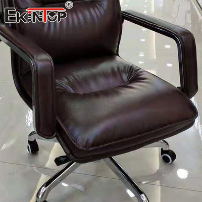 Kursi Kantor Berkualitas Kursi Kulit PU Coklat Komputer Punggung Tinggi Ergonomis Berkualitas Tinggi
