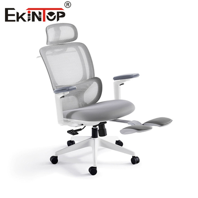 Perabotan Modern Sandaran Tangan Nyaman Dukungan Lumbar Dapat Disesuaikan Kursi Kantor Jaring Penuh
