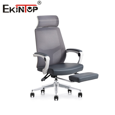 Kursi ergonomis abu-abu yang bisa disesuaikan dengan tinggi punggung penuh Kursi kantor