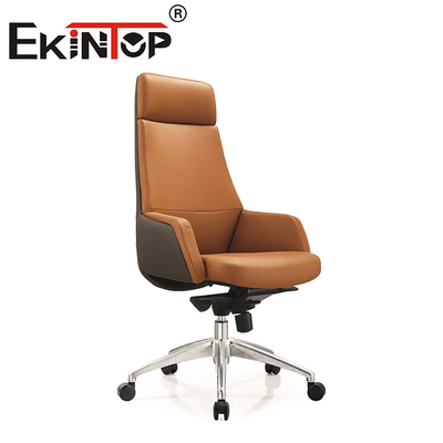 Meja Kantor dan Kursi Empuk PU Ergonomis Eksekutif PU Punggung Tinggi Set Kursi Kulit Vegan