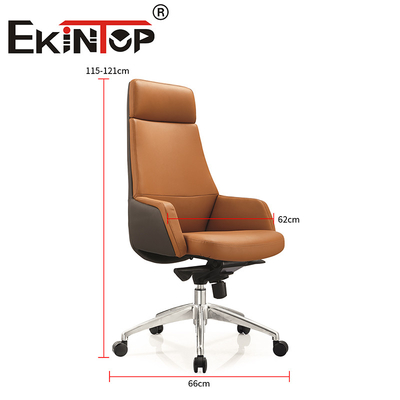 Meja Kantor dan Kursi Empuk PU Ergonomis Eksekutif PU Punggung Tinggi Set Kursi Kulit Vegan
