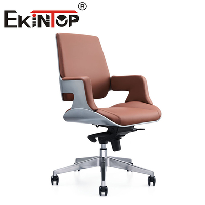 Furnitur Komersial Modern Mid Back Kulit Kantor Kursi Vegan Kulit Kursi