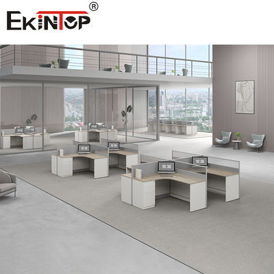 Ekintop Furnitur Kantor Modern Kustom Modular Staf Kubikel Partisi Workstation Meja