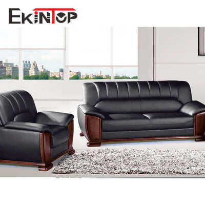 Ekintop Set Sofa Desain Furnitur Ruang Tamu Harga Rendah Kulit Asli Eksekutif Mewah