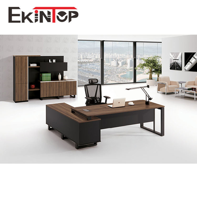Meja Kantor Eksekutif Kayu Hitam Coklat Untuk Kantor Sekolah Rumah OEM ODM
