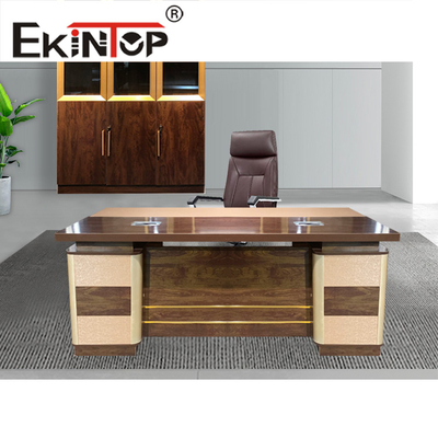 Kayu MDF E1 Partilce Board Meja Kantor Eksekutif Set Perabot Kantor Modern Bentuk L