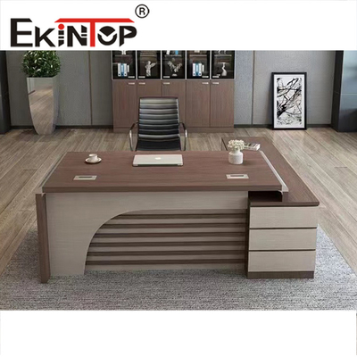 Meja Kantor Papan Partikel Dengan Meja Samping OEM ODM Commercial Furniture