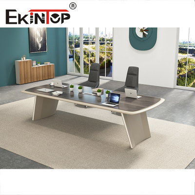 Meja Konferensi Kantor Modern Meja Ruang Rapat Kayu Persegi Panjang Mewah