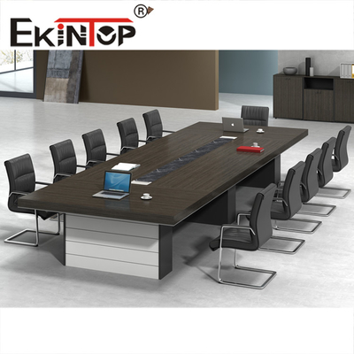 Set Meja Dan Kursi Konferensi Kayu Kustom Modern Untuk Ruang Rapat