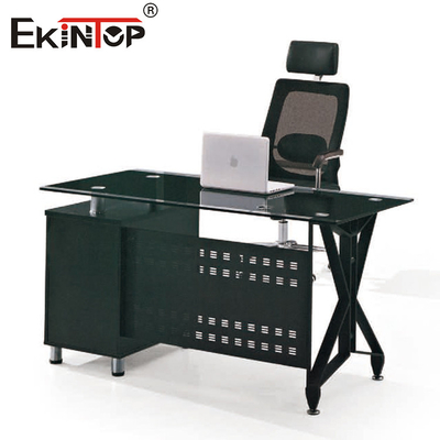 Bingkai Logam Kaca Tempered Meja Kantor Morden Office Workstation Fruniture