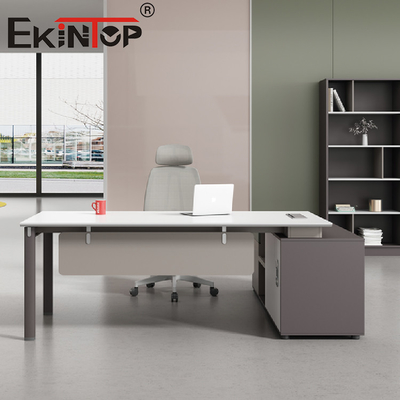 Meja Kantor Ergonomis Meja Komputer Kayu Untuk Perabotan Rumah Besi