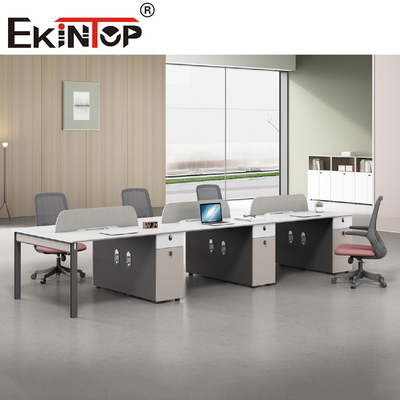 Meja Staf Modular Workstation Kantor yang Dapat Diperpanjang Mengatur Perabot Kantor Ruang Kerja Terbuka
