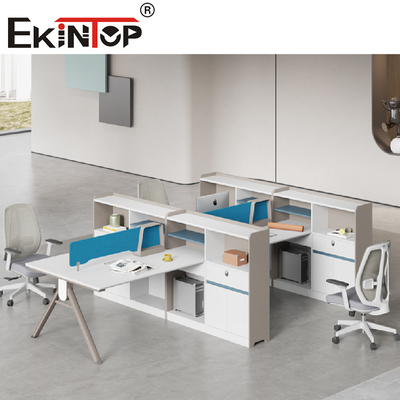 Perabot Kantor Stasiun Kerja Modern Meja Stasiun Kerja Terbuka Modular 2-6 Kursi