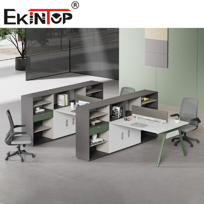 Perabot Komersial Workstation Kantor Staf Tinggi Meja Persegi Panjang Yang Dapat Disesuaikan