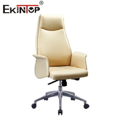 Kursi Bos Kantor Ergonomis Kulit Modern Nyaman Jenis Logam Stainless Steel