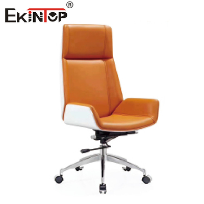 Kursi Kulit Karamel Modern Perabot Kantor Eksekutif Modern