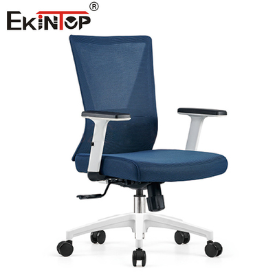 Kursi Meja Kantor Jala Ergonomis Biru Dengan Lengan yang Dapat Disesuaikan