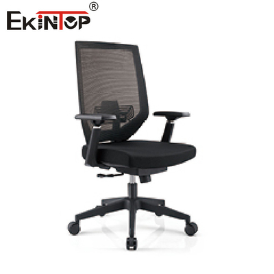 Kursi Kantor Jaring Tinggi Hitam Abu-abu Untuk Meja Dengan Roda