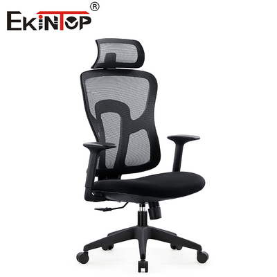 Dukungan Lumbar Kursi Jaring Kantor Hitam yang Dapat Disesuaikan Tingginya