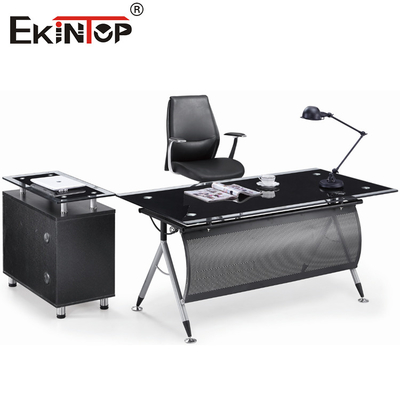 Modern persegi panjang Eksekutif Kaca Meja Kantor Meja Komputer