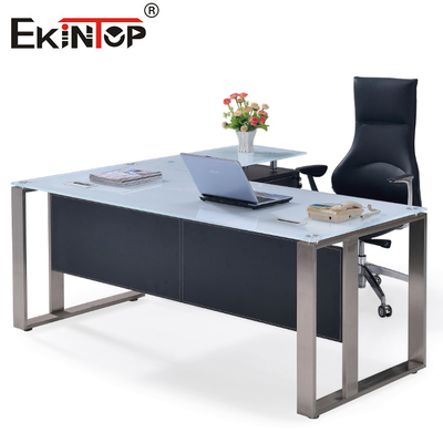 SGS Eksekutif Kaca Kantor Desk Corner Meja Furnitur Rumah