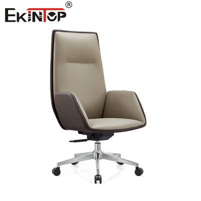 Kursi Kantor Kulit Eksekutif Berputar Untuk Ruang Tamu