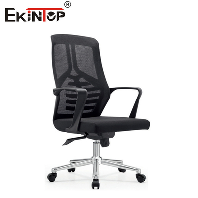 Mid Back Executive Black Mesh Kursi Kantor Dengan Roda Berputar Untuk Bekerja