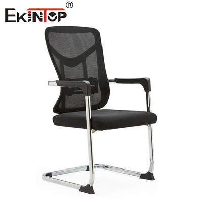 Kursi Kantor Bergaya Komersial Hitam Mesh Backrest dengan Armrests