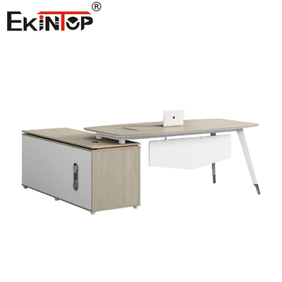 L Bentuk Meja Kantor Eksekutif Meja modern dengan Lemari penyimpanan