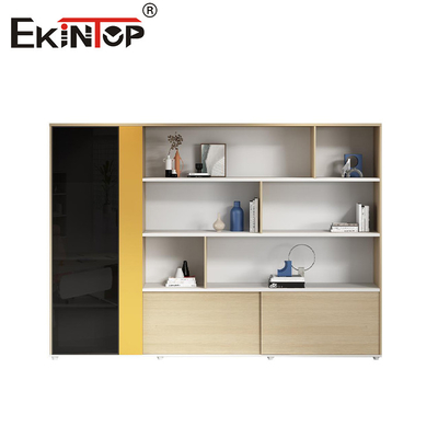 Lemari File Kayu Berwarna Walnut Gaya Modern Furnitur Kantor Rumah