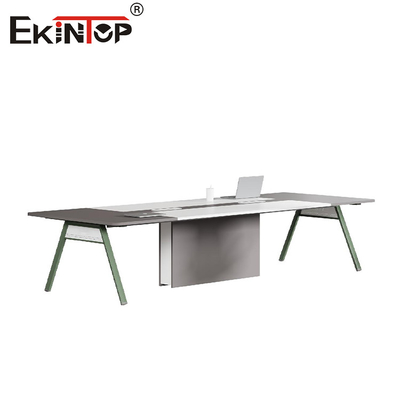 Furnitur Kantor Kaki Logam Meja Meja Kayu dalam Gaya Modern Produsen