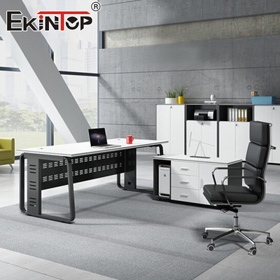 Meja Manajer Bergaya Industri Ruang Kantor Kustom Meja Komersial