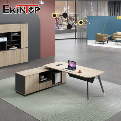 Meja Kantor Walnut dalam Gaya Modern Meja Eksekutif dengan Laci Fungsi yang dapat diperluas