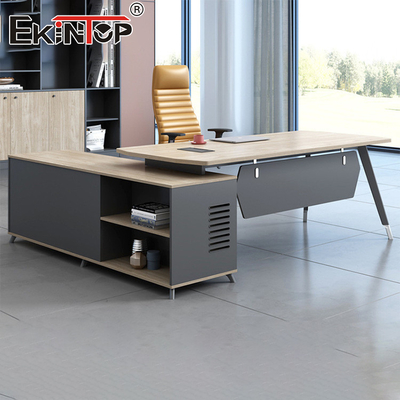 Modern Style Oak Manajer Kantor Meja Eksekutif Meja dengan Laci Custom