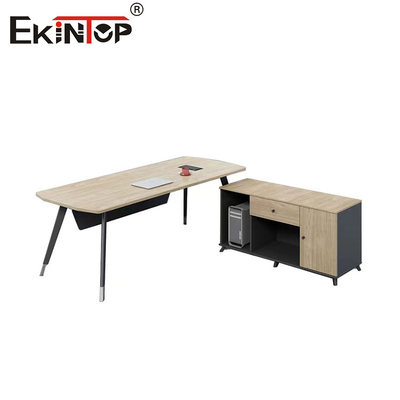 Kantor Baru Berukuran Modern Berbentuk L Meja Eksekutif Dengan Laci