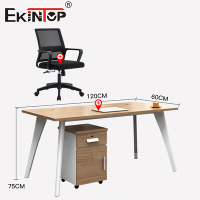 Desain Meja Kantor Gaya Modern dengan Kaki Logam Meja Kecil