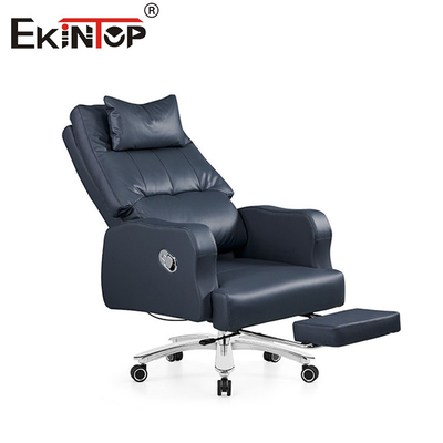 Kursi Kantor Kulit Hitam Kustom dengan Sandaran Tinggi Kursi Kantor Komersial