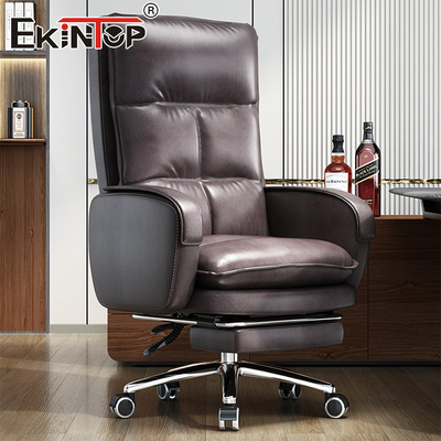 Kursi Kulit Punggung Tinggi Gaya Modern Kursi Meja Kantor Rumah Desain Ergonomis